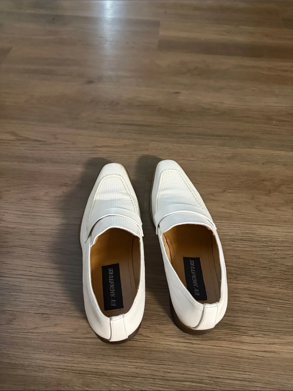 Men's White Leather Dress Loafers